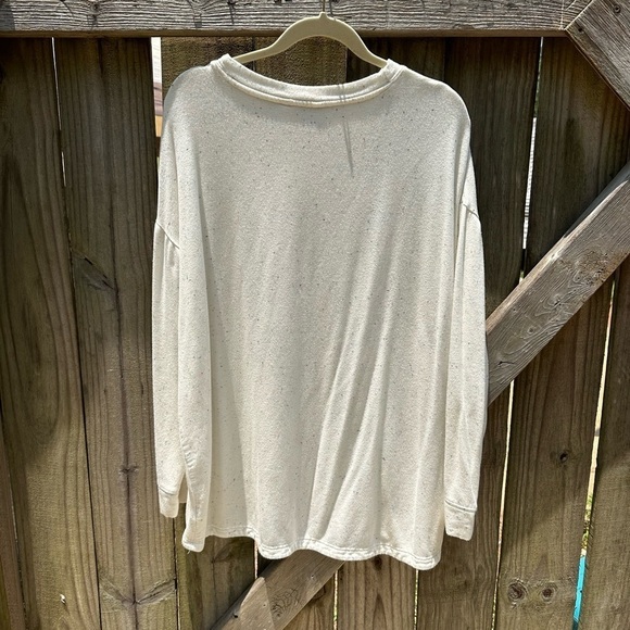 Three Dots Comfy Casual Speckled Pullover Lightweight Scoop Neck Sweater - Picture 7 of 9